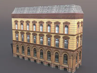 Apartment House 41 Low poly Facade Low-poly 3D model