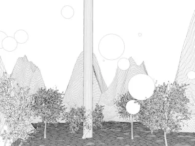 SCI-FI mountains V3 Free low-poly 3D model