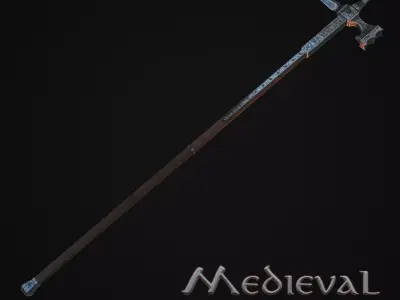 Medieval Polehammer Low-poly 3D model