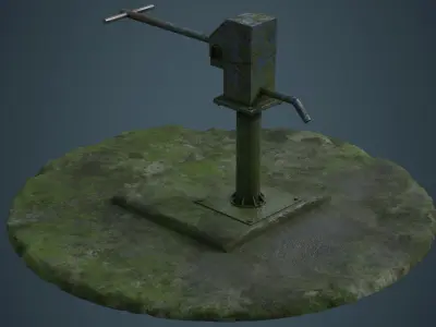 Hand Pump 3B Low-poly 3D model