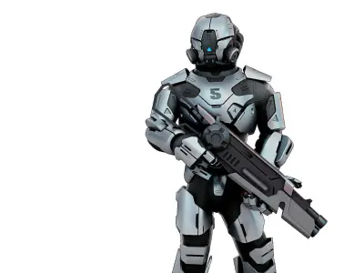 CYBORG SOLDIER RX-200 Rigged for Unreal Engine - Unity - MIXAMO 3D model
