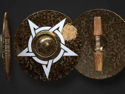 Round Shield03 Low-poly 3D model