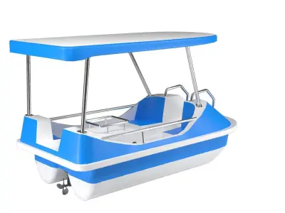 Pedal boat -blue Low-poly 3D model