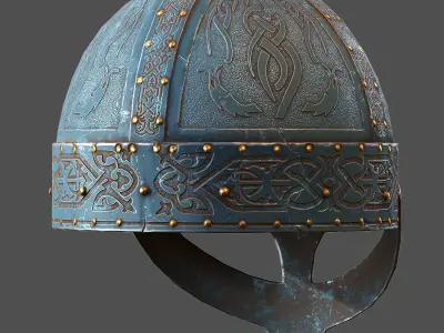 Stainess Viking Helmet Low-poly 3D model