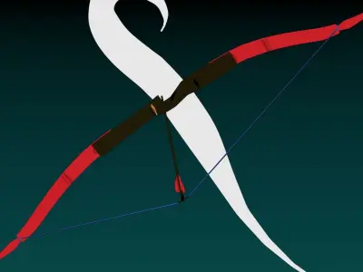 Recurve Bow Low-poly 3D model