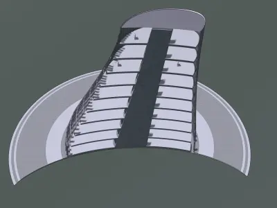 Concept building in section cut 3D model