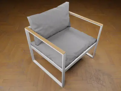 Malibu Outdoor Armchair Low-poly 3D model