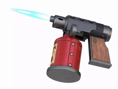 Stylized Gun - Flame Pistol Low-poly 3D model