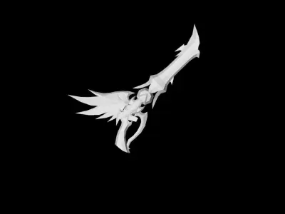 Elven Gun Low-poly 3D model