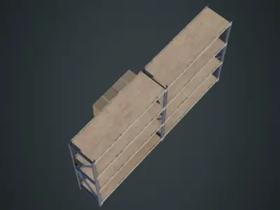 Boxes Pallet And Shelf 1B Low-poly 3D model