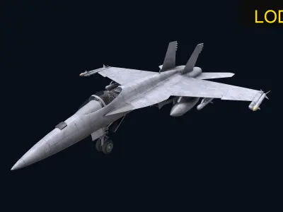 Asset - Army - Aircraft FA 18 Low-poly 3D model