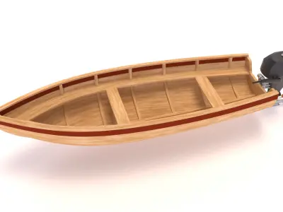 Fishing boat PBR Low-poly 3D model