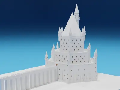 Fantasy Medieval Castle Low-poly 3D model