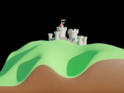 Low Poly Castle Free low-poly 3D model