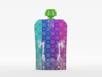 Baby food pouch ready for AR Close up shots Commercial rendering Low-poly 3D model