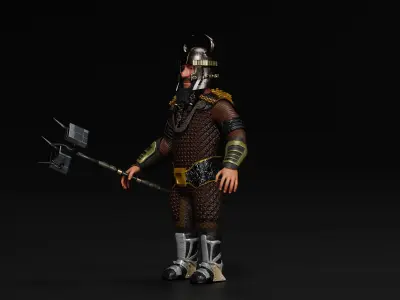 Dwarf Low-poly 3D model