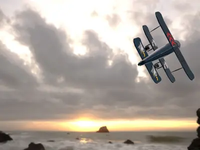 Racing aircraft Low-poly 3D model