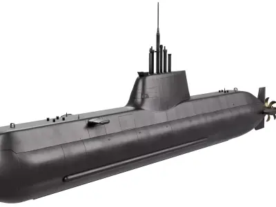 Type 214  Submarine 3D model