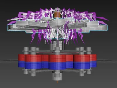 Electromagnetic Ionwind Propeller - Concept 3D model