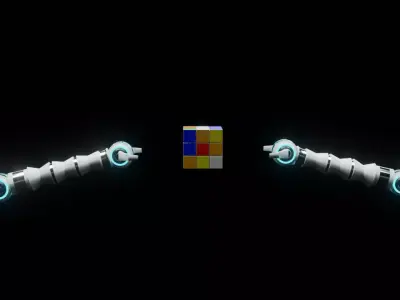 robot arms solving cube 3D model