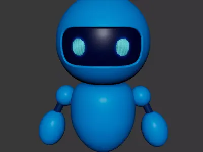 Cute Robot Character  Stylized 3D Mascot Rigged  Game Ready Low-poly 3D model