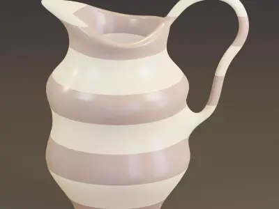 Colored pitcher Low-poly 3D model
