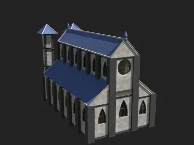 GOTHIC MEDIEVAL CATHEDRAL CHURCH TEMPLE BUILDING COLLECTION Low-poly 3D model