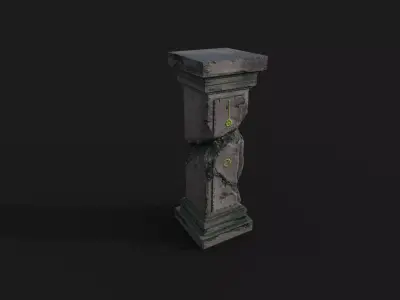 Cracked Pillar Low-poly 3D model