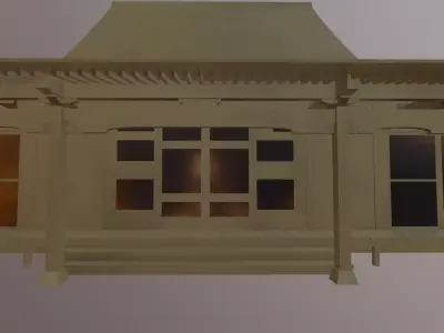 Japanese Temple Low-poly 3D model