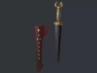 SubD Scythian Sword - 01 3D model