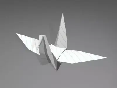 Origami Crane Low-poly 3D model