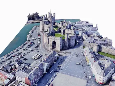 Caernarfon Castle Low-poly 3D model