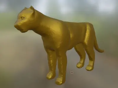 3D Gold Cougar model 3D model