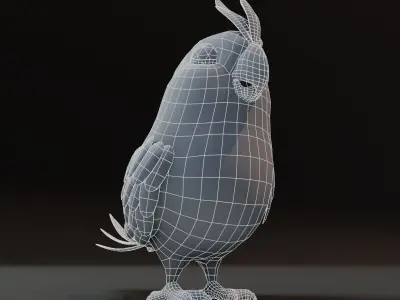 Cartoon Parrot Bird Base Mesh 3D Model Low-poly 3D model