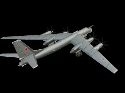 Tupolev Tu-95 Low-poly 3D model