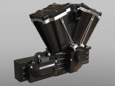 3D V-Twin Engine 3D model