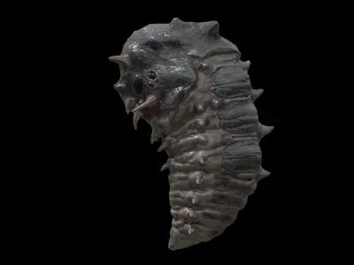 Alien Parasite Cocoon Low-poly 3D model