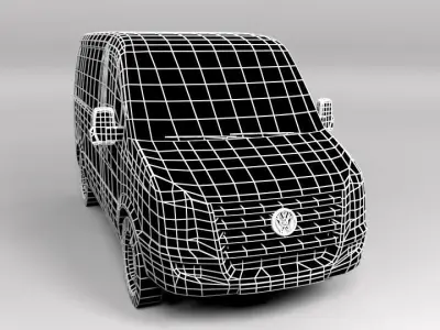VOLKSWAGEN VW CRAFTER 2007 LOWPOLY Low-poly 3D model