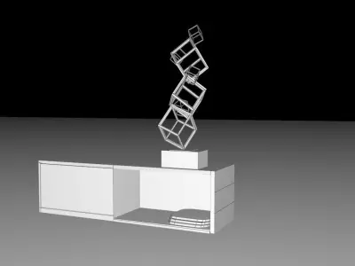 Desk for console Free low-poly 3D model