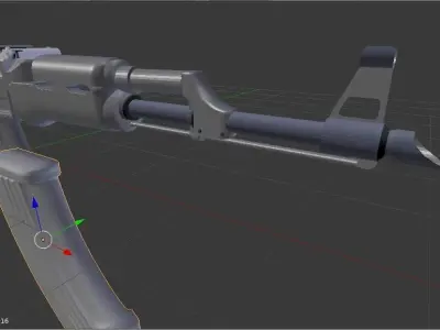 AK-47 ak - rifle Low-poly 3D model