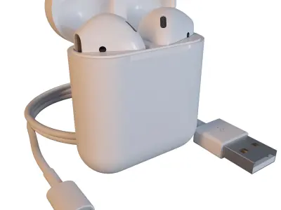 Apple AirPods Wireless White and Jet Black 3D model