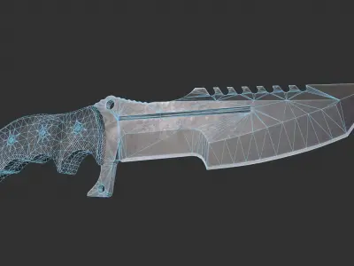 Huntsman Tactical Knife Low-poly 3D model