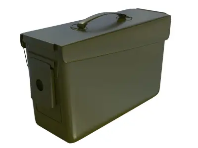 Ammo Metal Box with bullets 3D model
