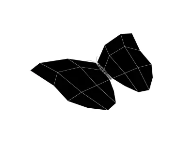 Butterfly v1 003 Low-poly 3D model