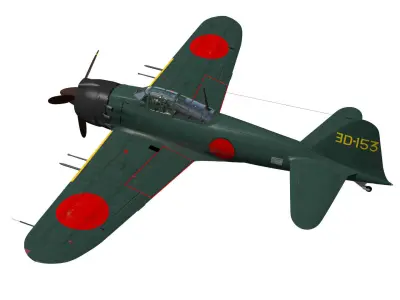 A6M8 Zero fighter Type 54 3D model