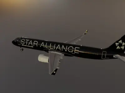 Air New Zealand star alliance airbus a321neo  Low-poly 3D model