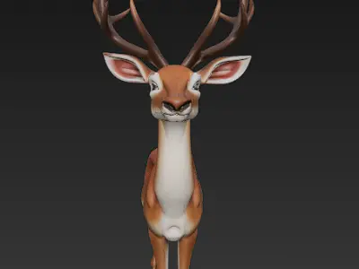 Deer Realistic 3D Model Basic - Low Poly Realistic Low-poly 3D model