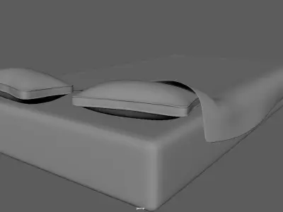 Beds quilt pillow Free 3D model