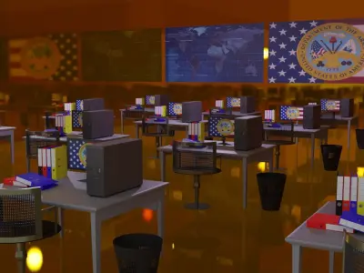 Military Control Room Low-poly 3D model