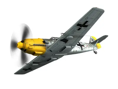 Messerschmitt - BF-109 E - White 1  3D model